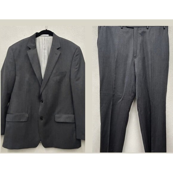 Michael Kors Men’s 2-Piece Wool Suit 44R Blazer Jacket Pants 37x30 Gray Formal - Picture 1 of 16